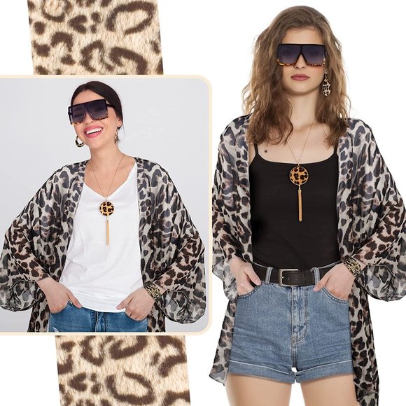 New 6 Pieces Leopard Jewelry Accessories Set Leopard Earrings Bracelets … - Picture 4 of 4